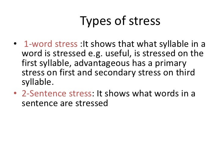 primary stress and secondary stress in english types of word stress in english
